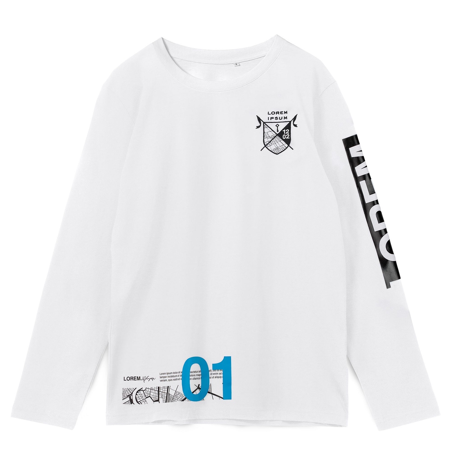 Футболка с длинным рукавом Lehta, белая с логотипом