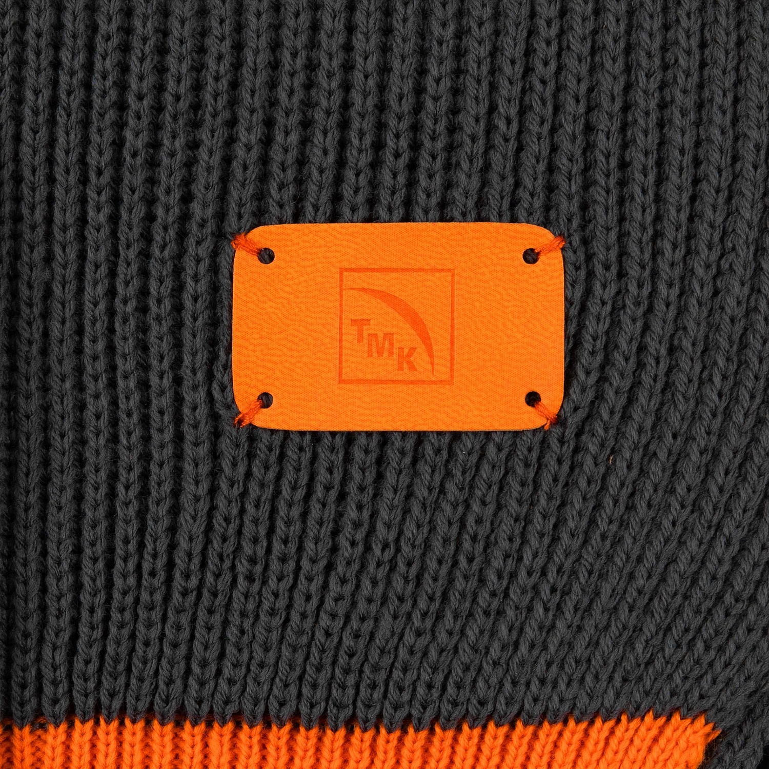 Шарф Snappy, темно-серый с оранжевым с логотипом