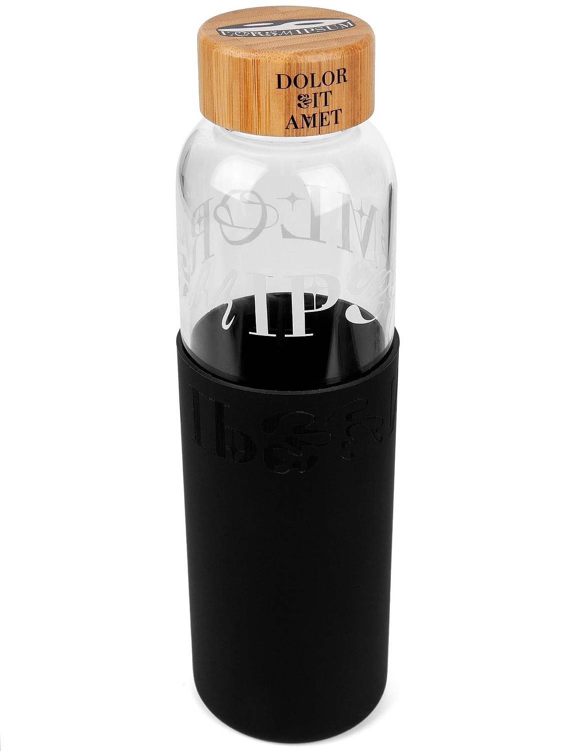 Бутылка для воды Onflow, черная с логотипом