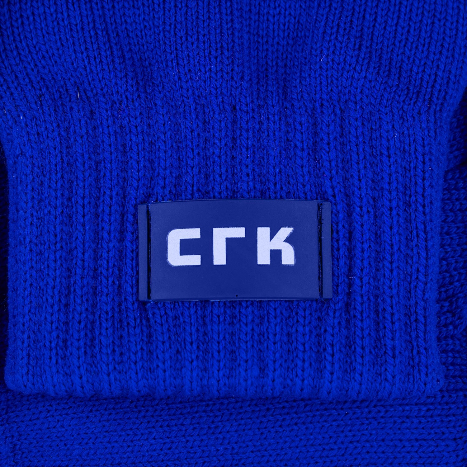 Лейбл из ПВХ Dzeta, XS, синий с логотипом