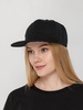 Бейсболка Snapback с прямым козырьком, черная с логотипом