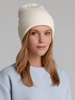 Шапка Franky, молочно-белая с логотипом