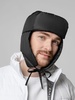 Шапка-ушанка Shelter, черная с логотипом