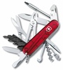 Офицерский нож CyberTool L, прозрачный красный с логотипом