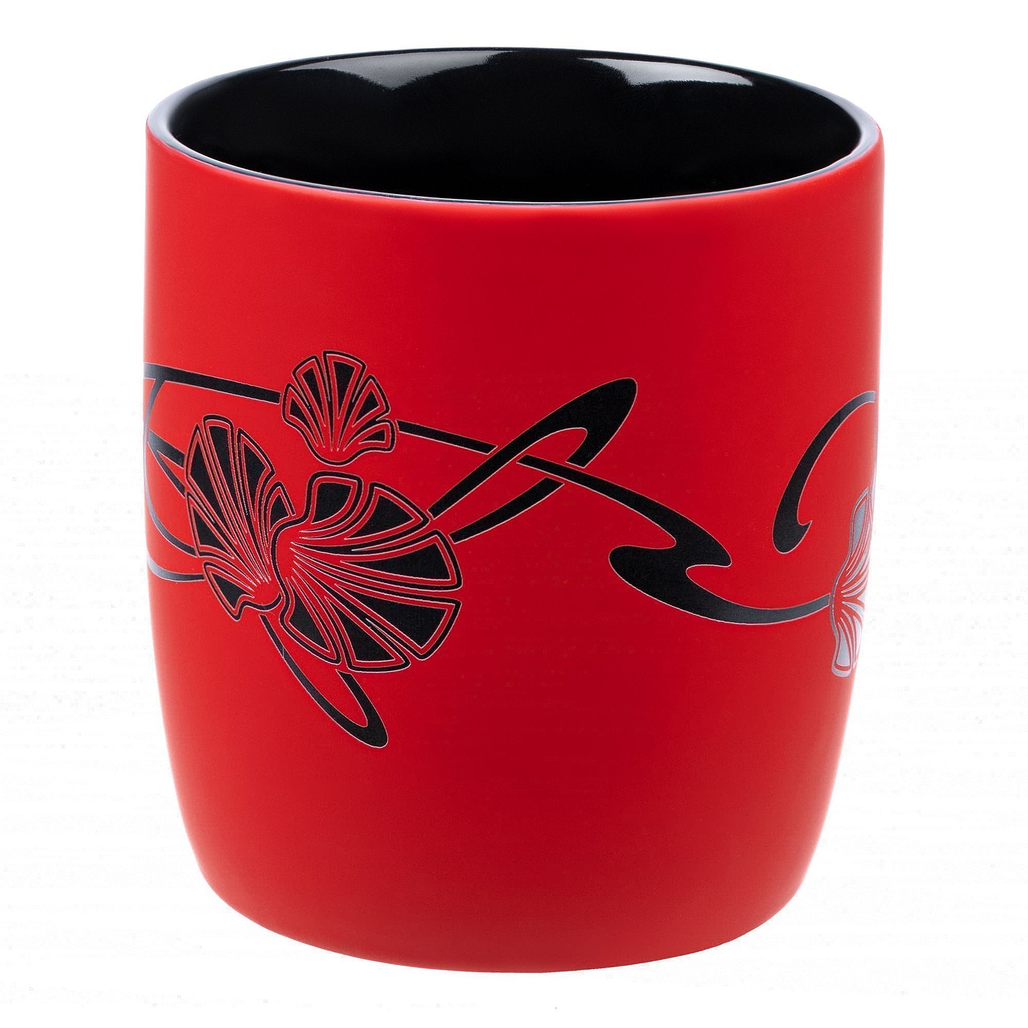 Кружка Surprise Touch Black с покрытием софт-тач, красная с логотипом