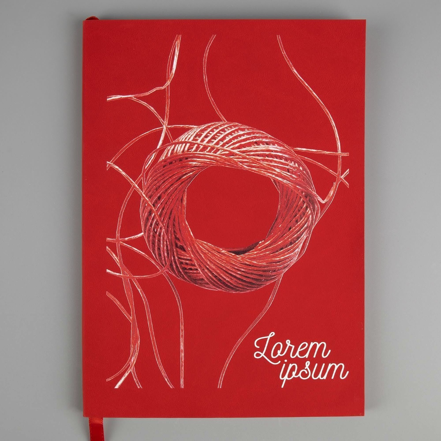 Ежедневник Flat Light, недатированный, красный с логотипом