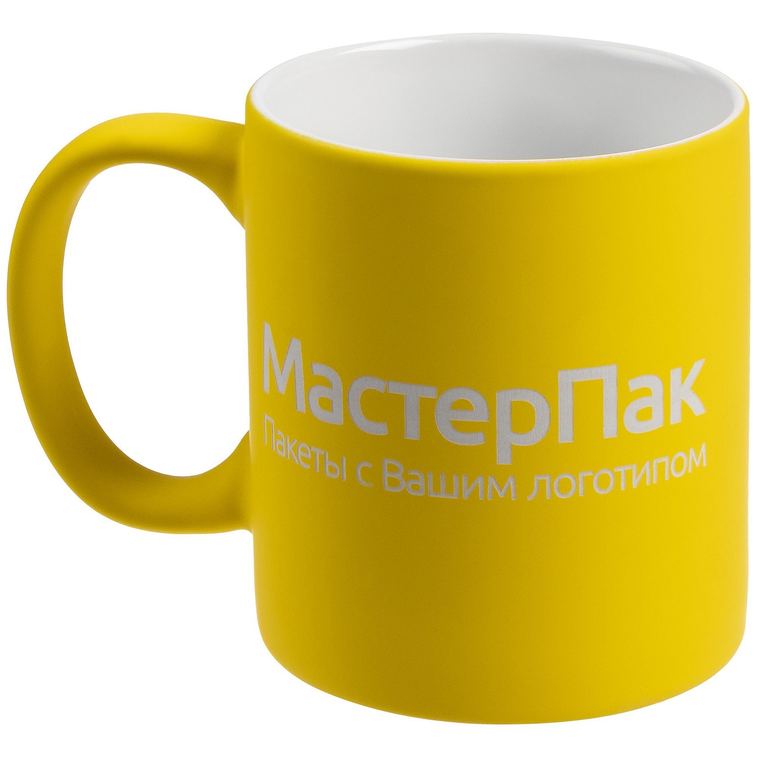 Кружка Promo Soft с покрытием софт-тач, желтая с логотипом
