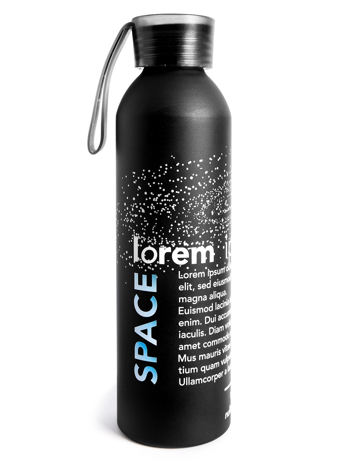 Спортивная бутылка для воды Rio, черная с логотипом