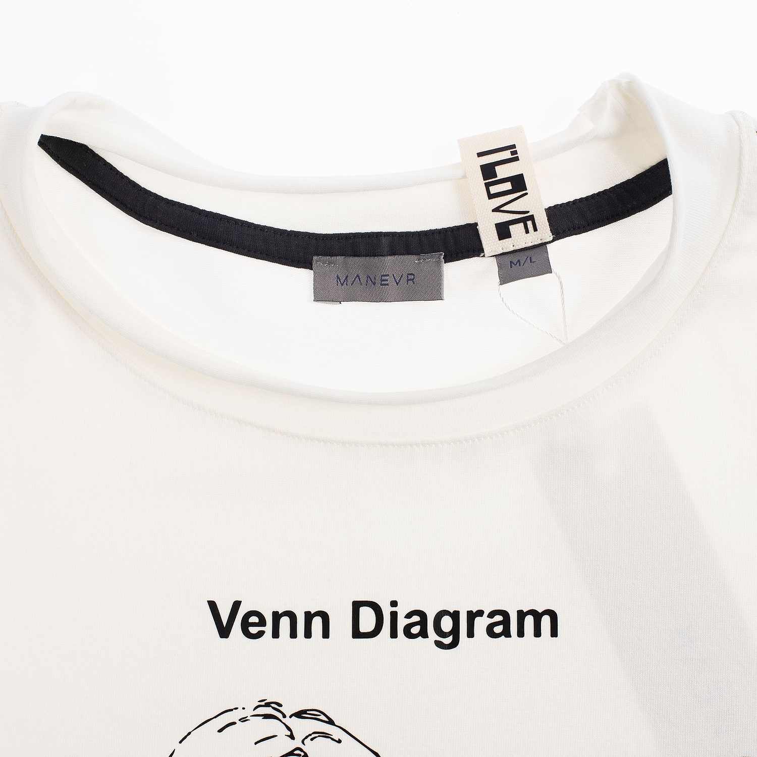 Футболка оверсайз Vozduh 2.0, кремовая с логотипом