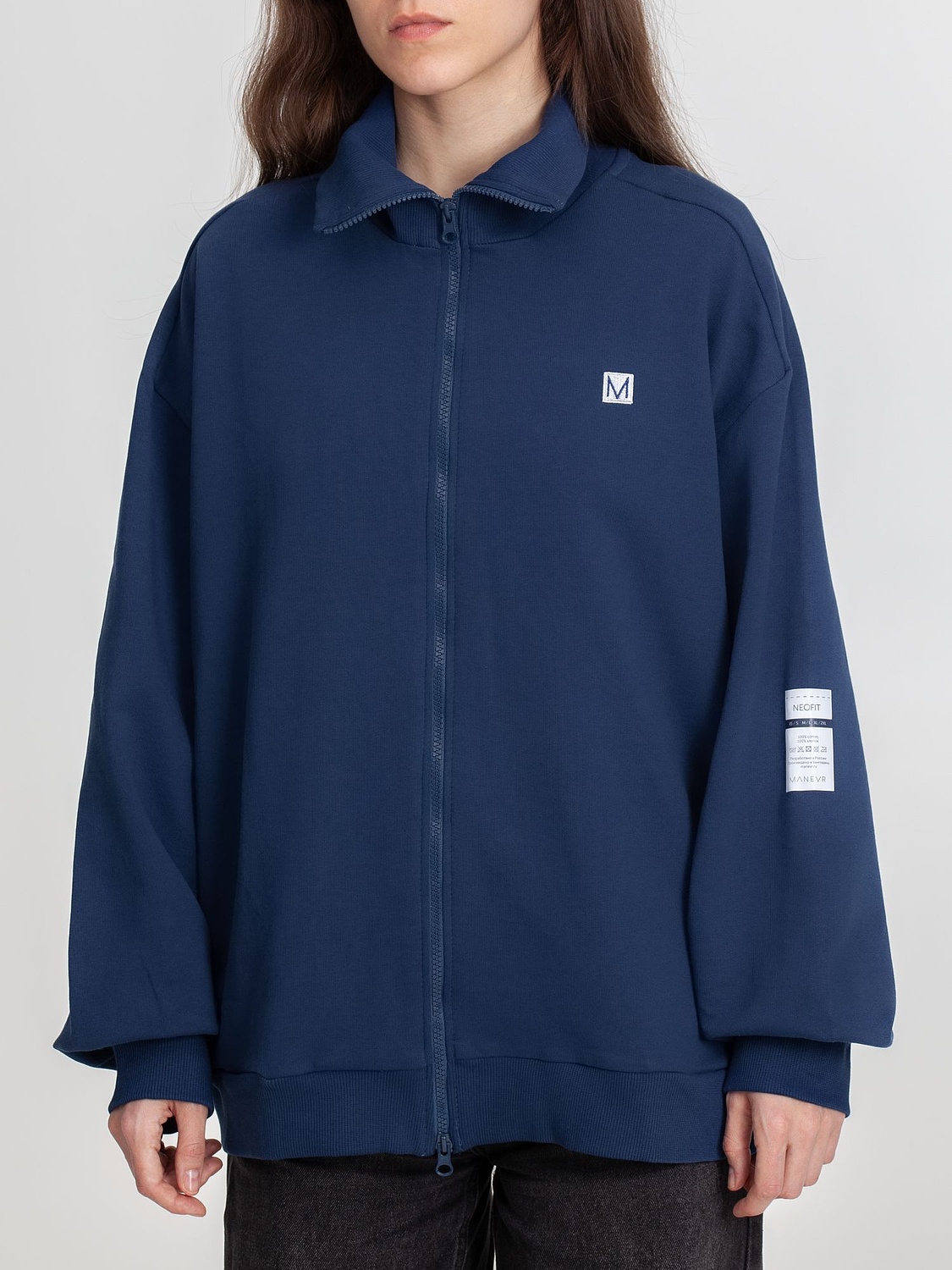 Толстовка унисекс Neofit, темно-синяя с логотипом