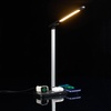 Настольная лампа с беспроводной зарядкой Power Light, черная с логотипом
