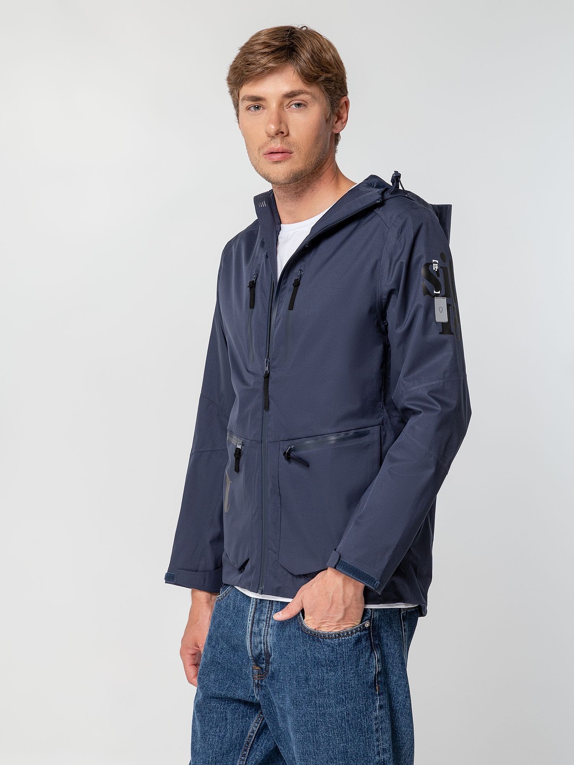 Куртка унисекс Kokon, темно-синяя с логотипом