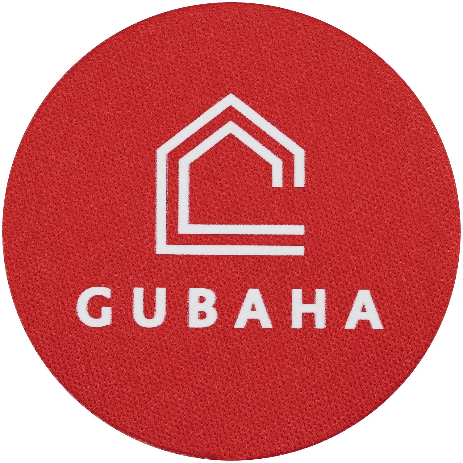 Наклейка тканевая Lunga Round, M, красная с логотипом