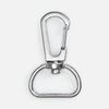 Застежка-карабин Snap hook, M, серебристая (хром) с логотипом