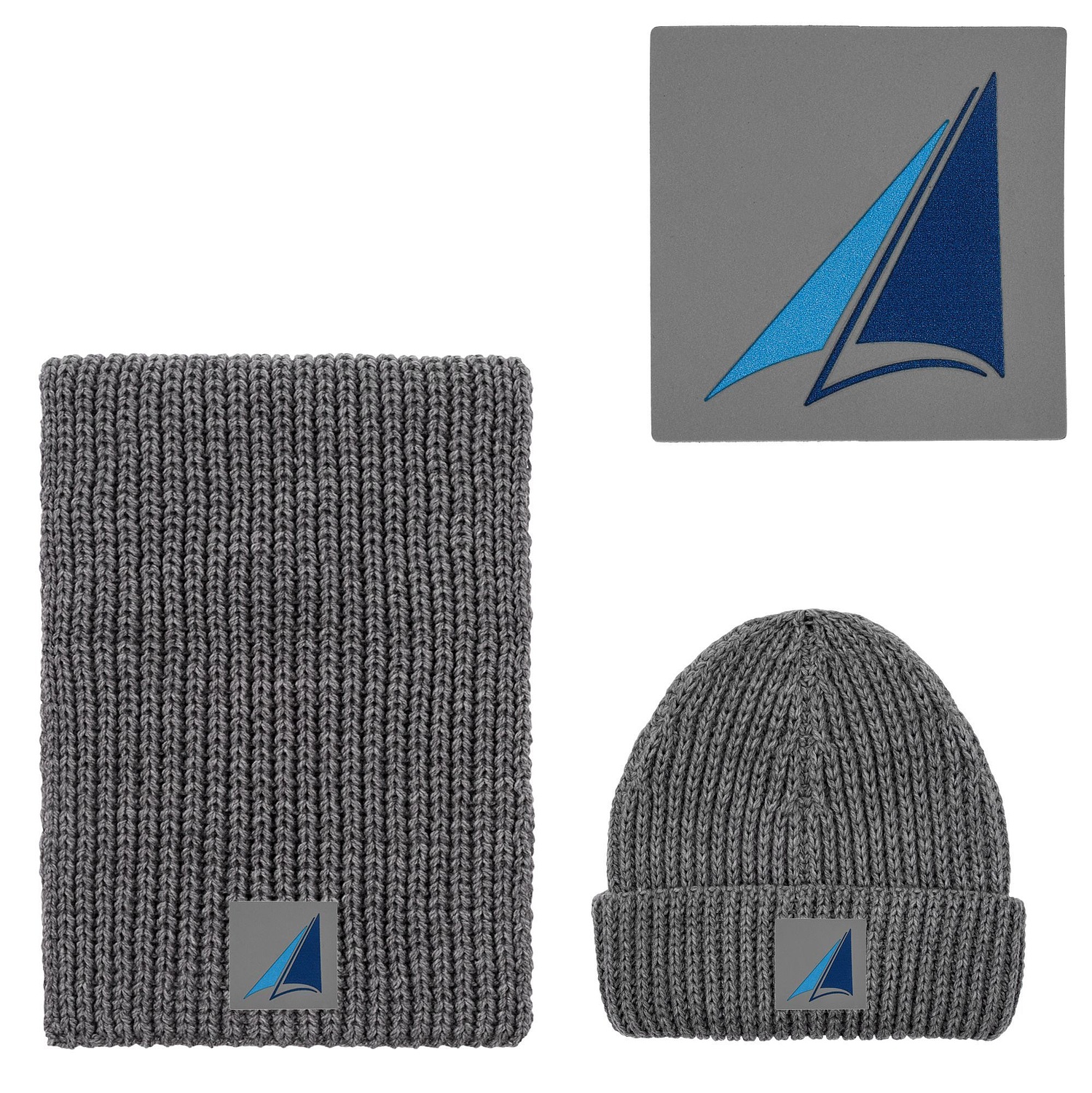 Шарф Nordkapp, серый меланж с логотипом