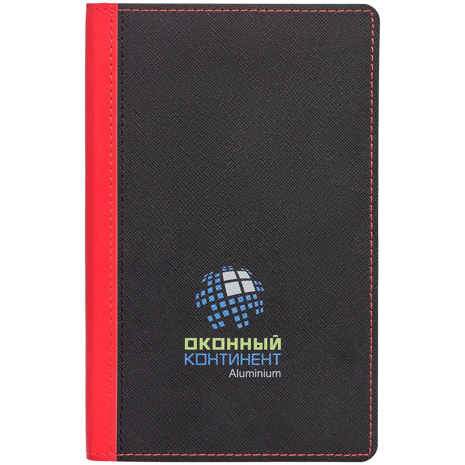 Ежедневник Nice Twice, недатированный, черный с красным с логотипом