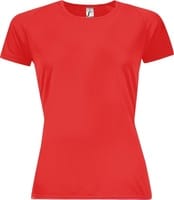 Футболка женская Sporty Women 140, красная с логотипом
