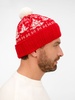 Шапка Holidale, красная с молочным с логотипом