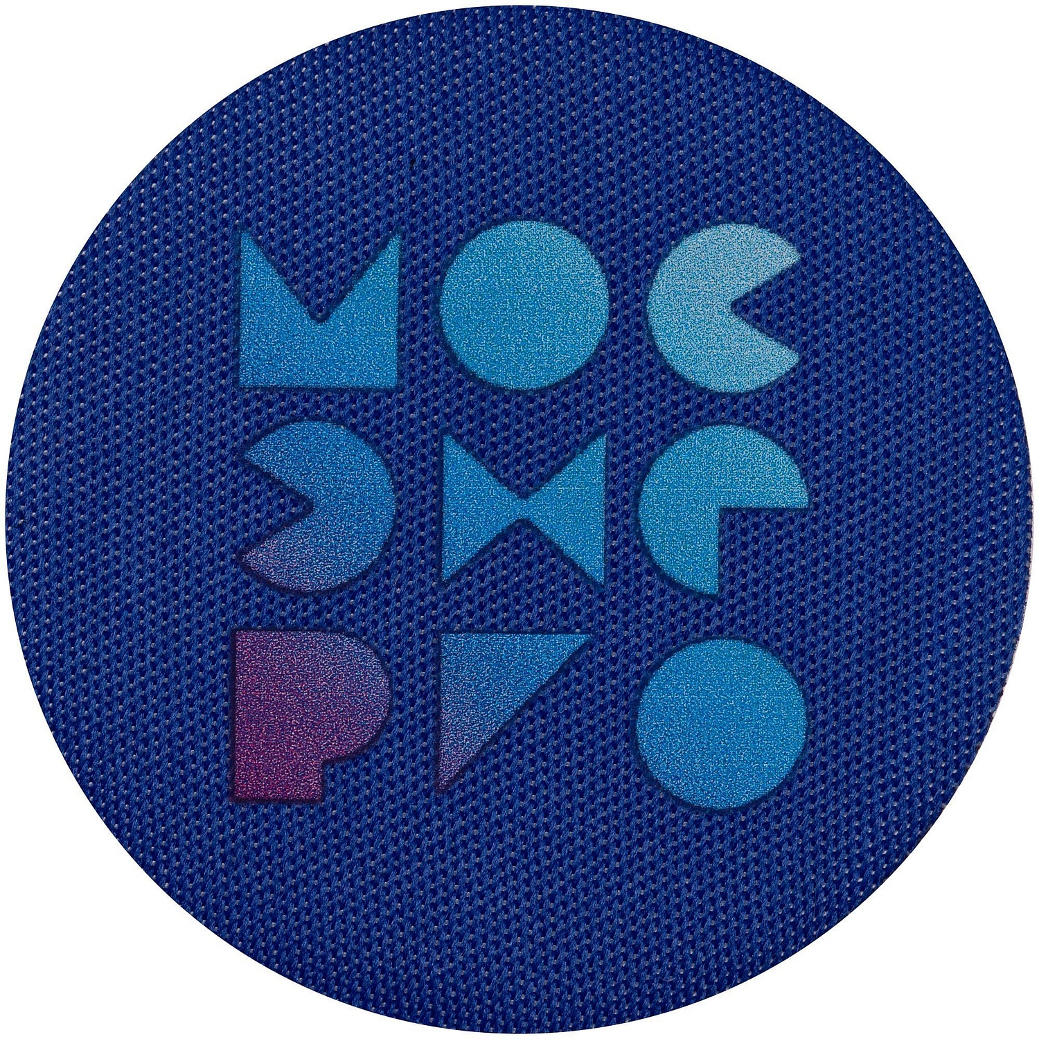 Наклейка тканевая Lunga Round, M, синяя с логотипом