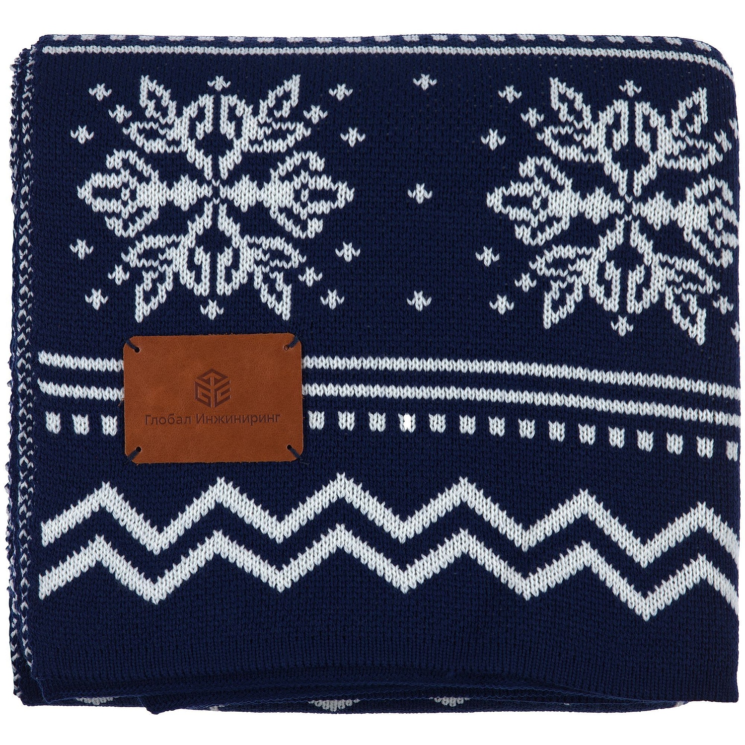 Плед Elnik, синий с молочно-белым