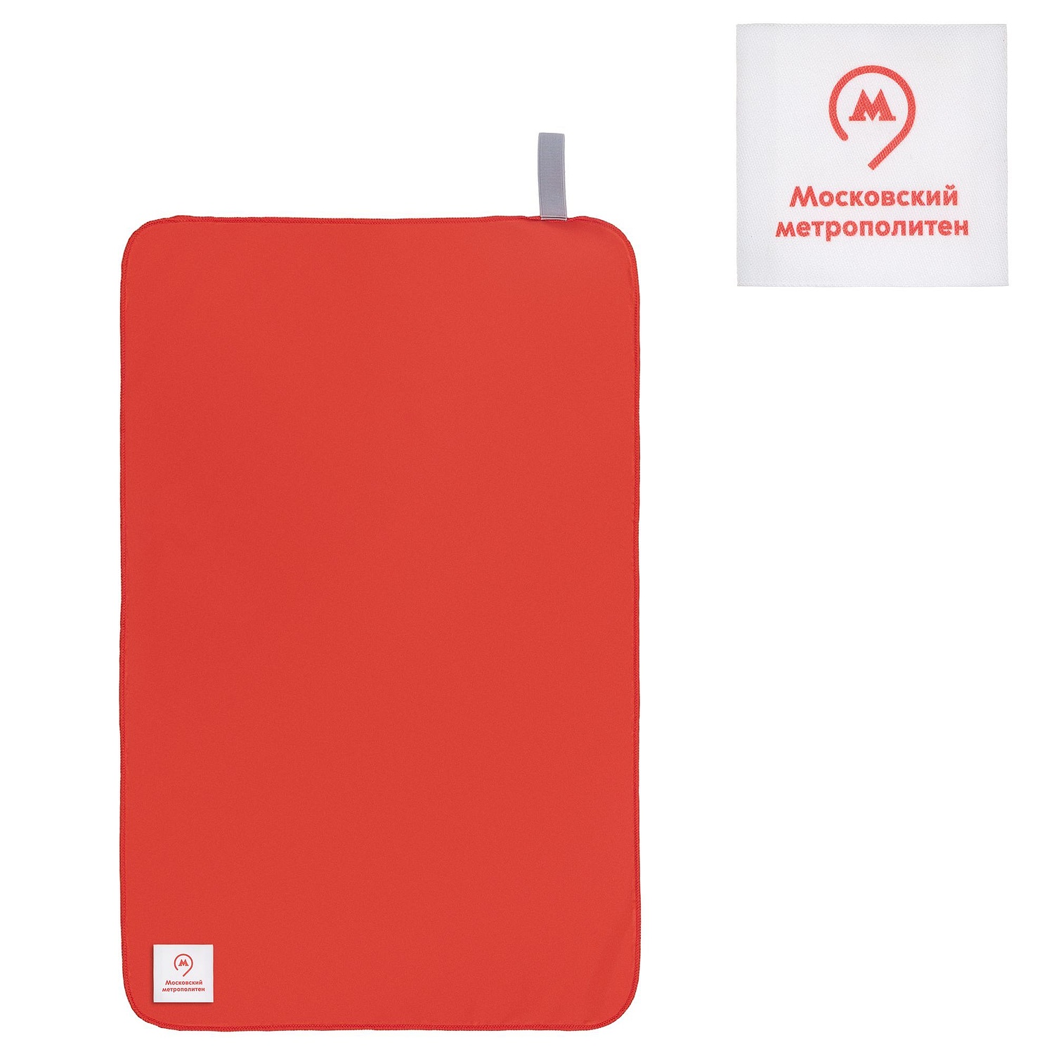 Спортивное полотенце Vigo Medium, красное с логотипом