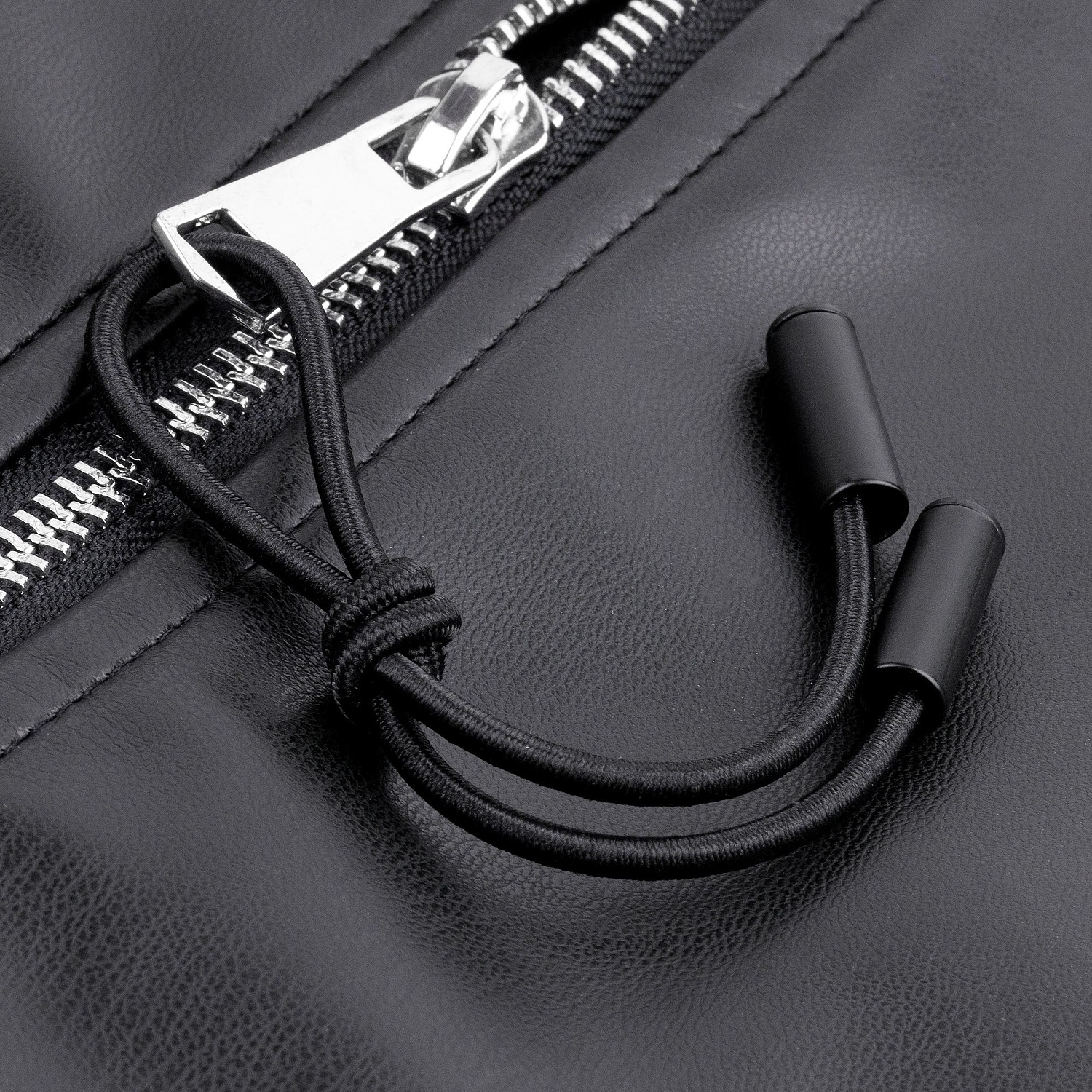 Бомбер из искусственной кожи Univer, черный с логотипом