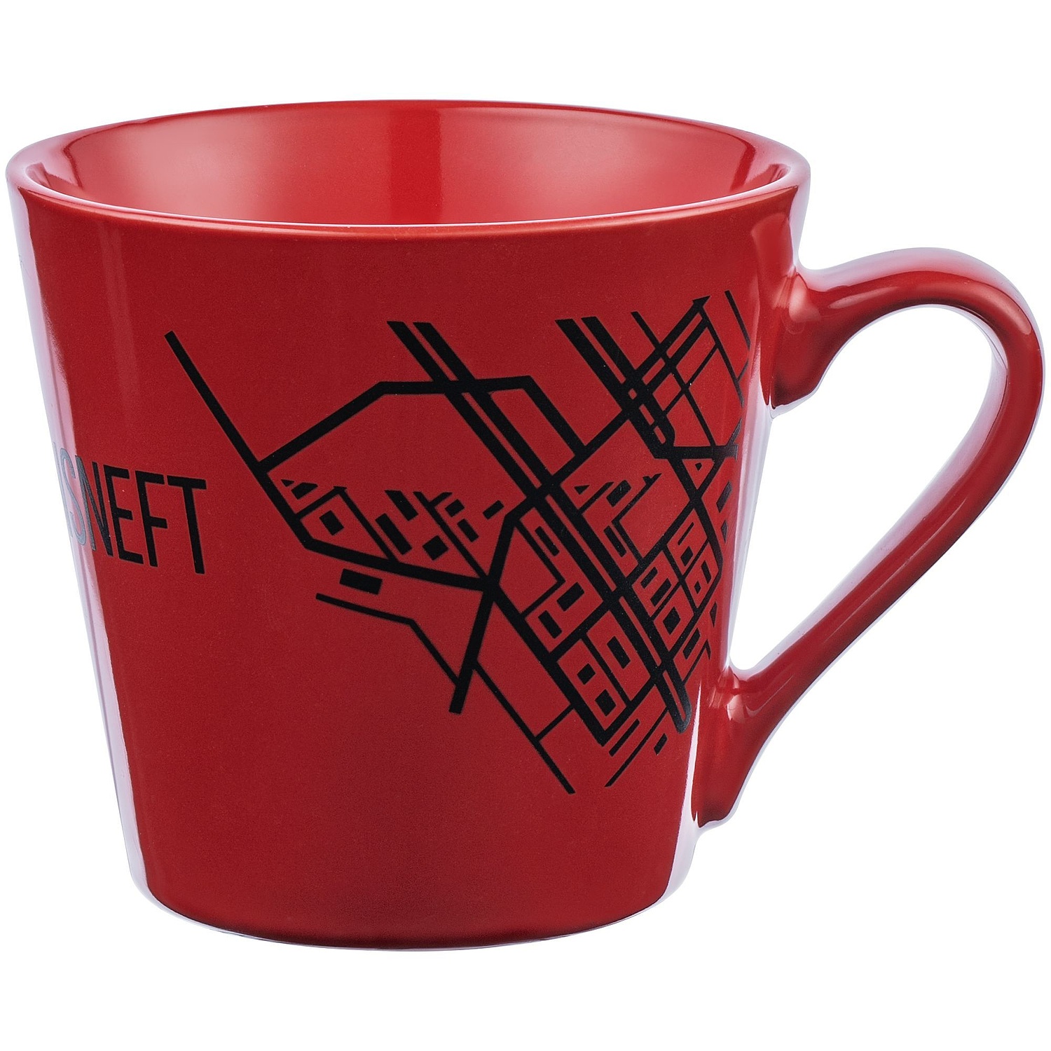 Кружка Modern Bell Classic, глянцевая, красная с логотипом