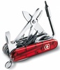 Офицерский нож CyberTool L, полупрозрачный красный с логотипом