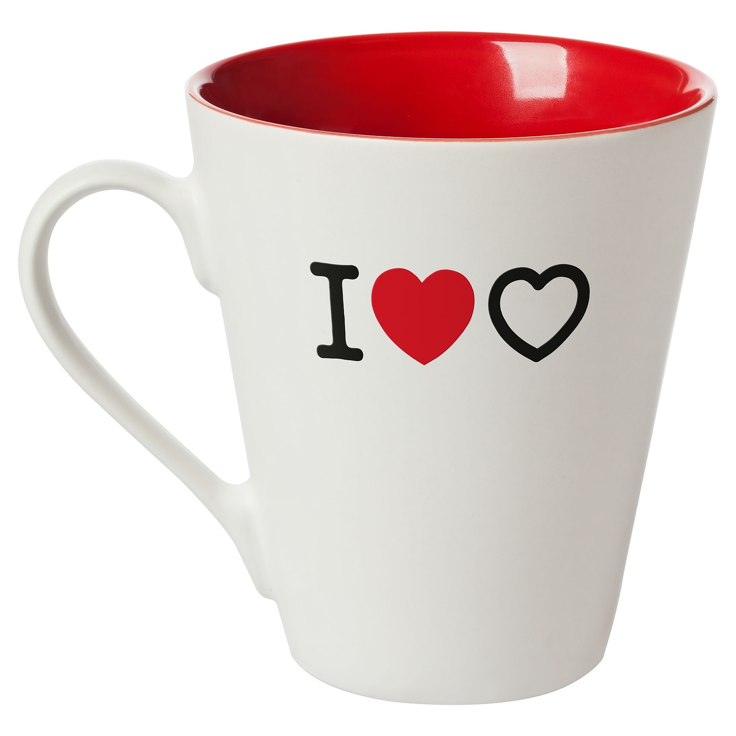 Кружка New Bell матовая, белая с красным с логотипом