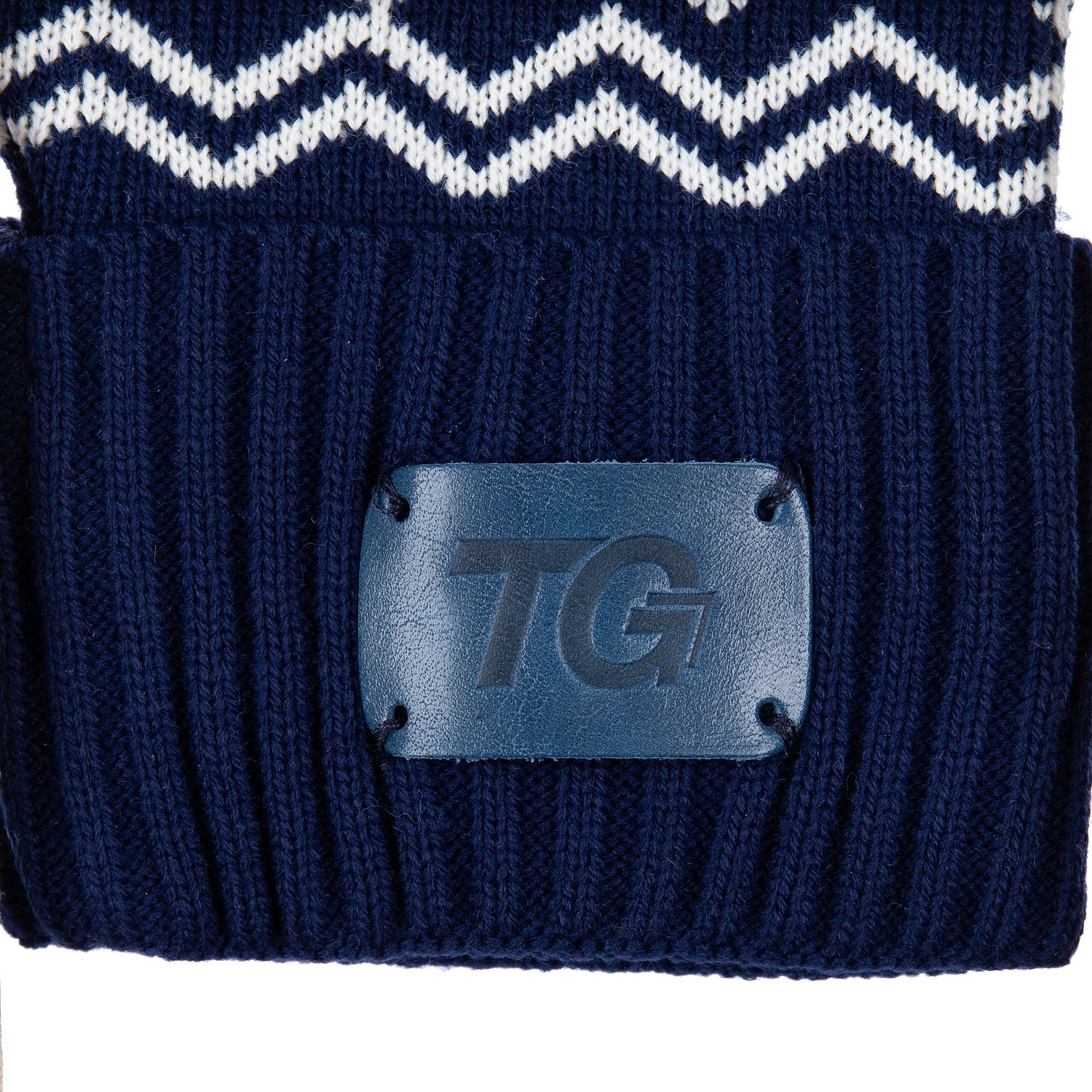 Лейбл кожаный Beta, S, синий с логотипом