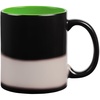 Кружка-хамелеон On Display, матовая, черная с зеленым с логотипом