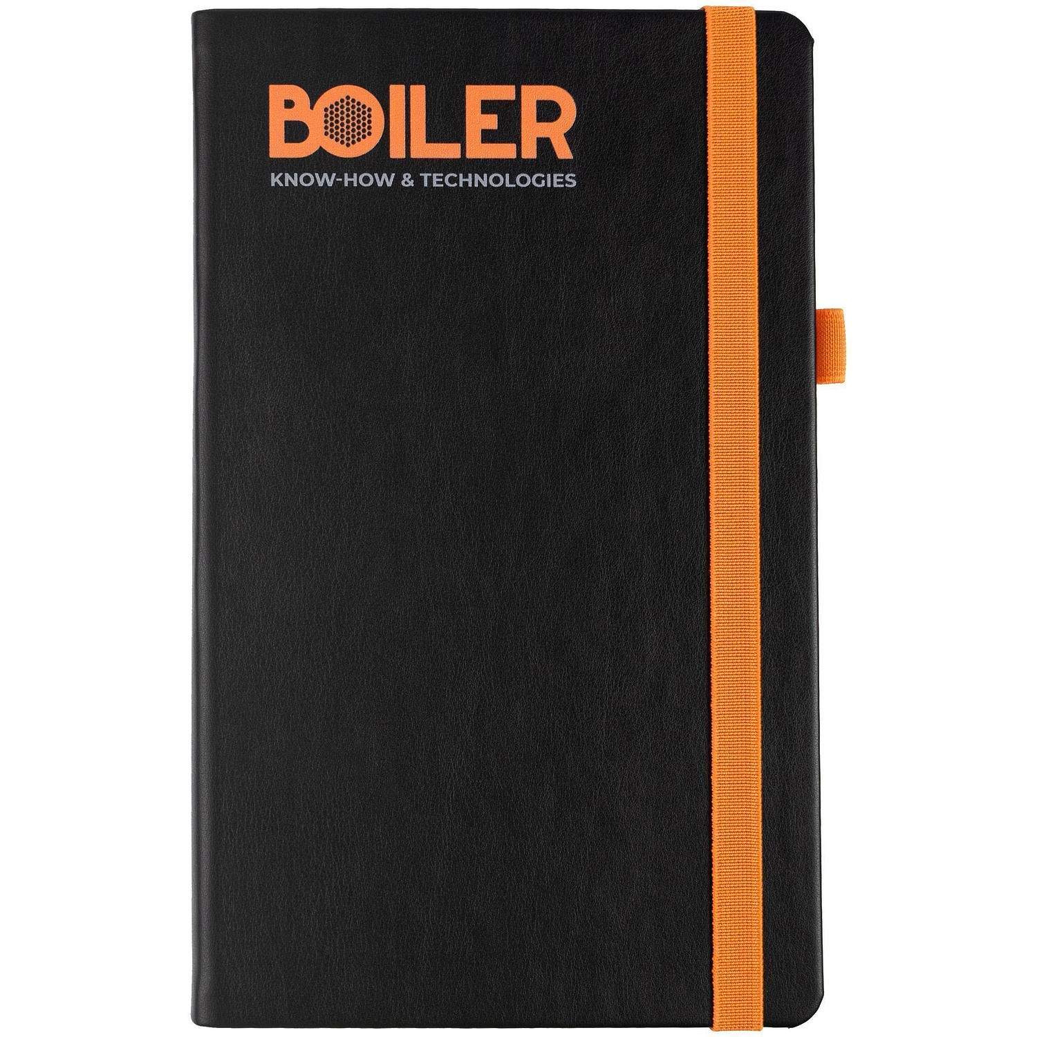Ежедневник Ton, недатированный, черный с оранжевым с логотипом