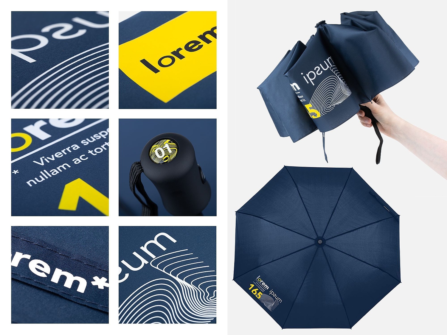 Зонт складной Monsoon, темно-синий с логотипом