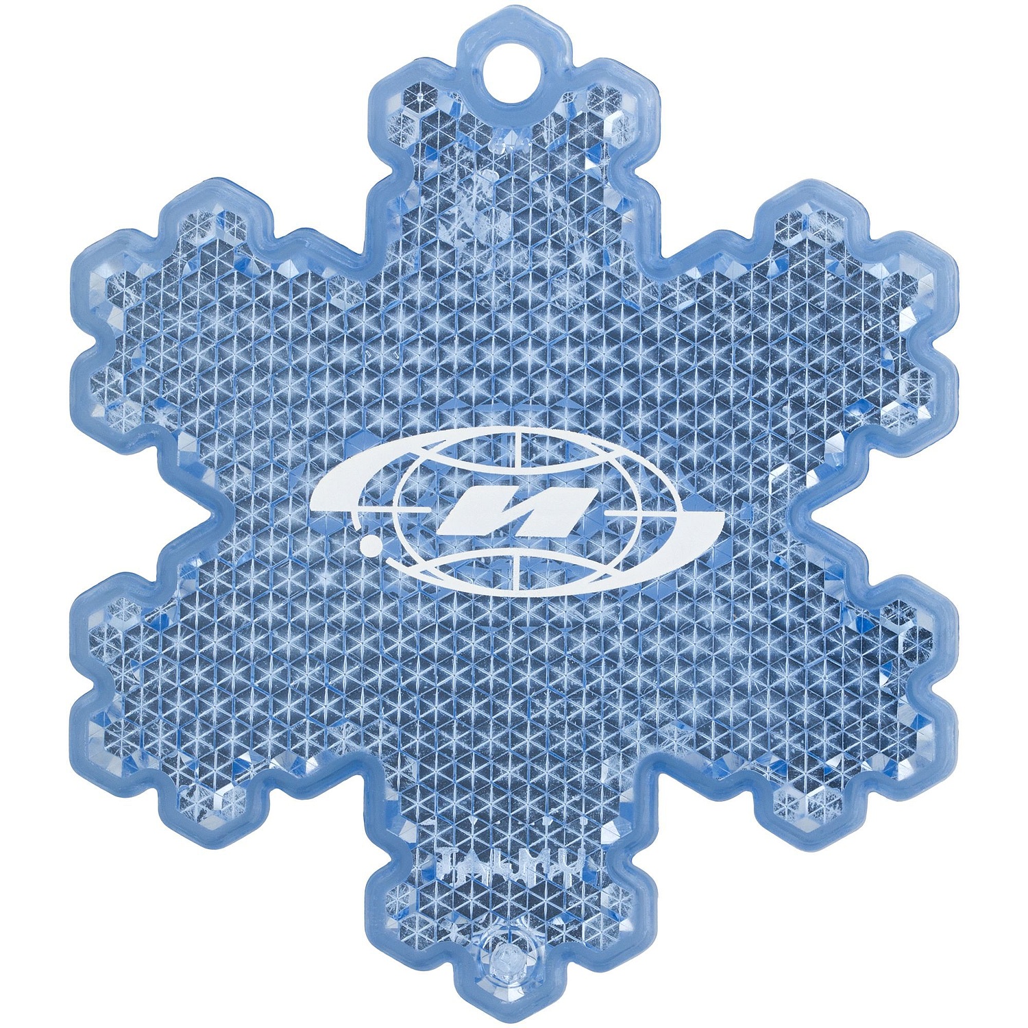 Пешеходный светоотражатель «Снежинка», белый с логотипом