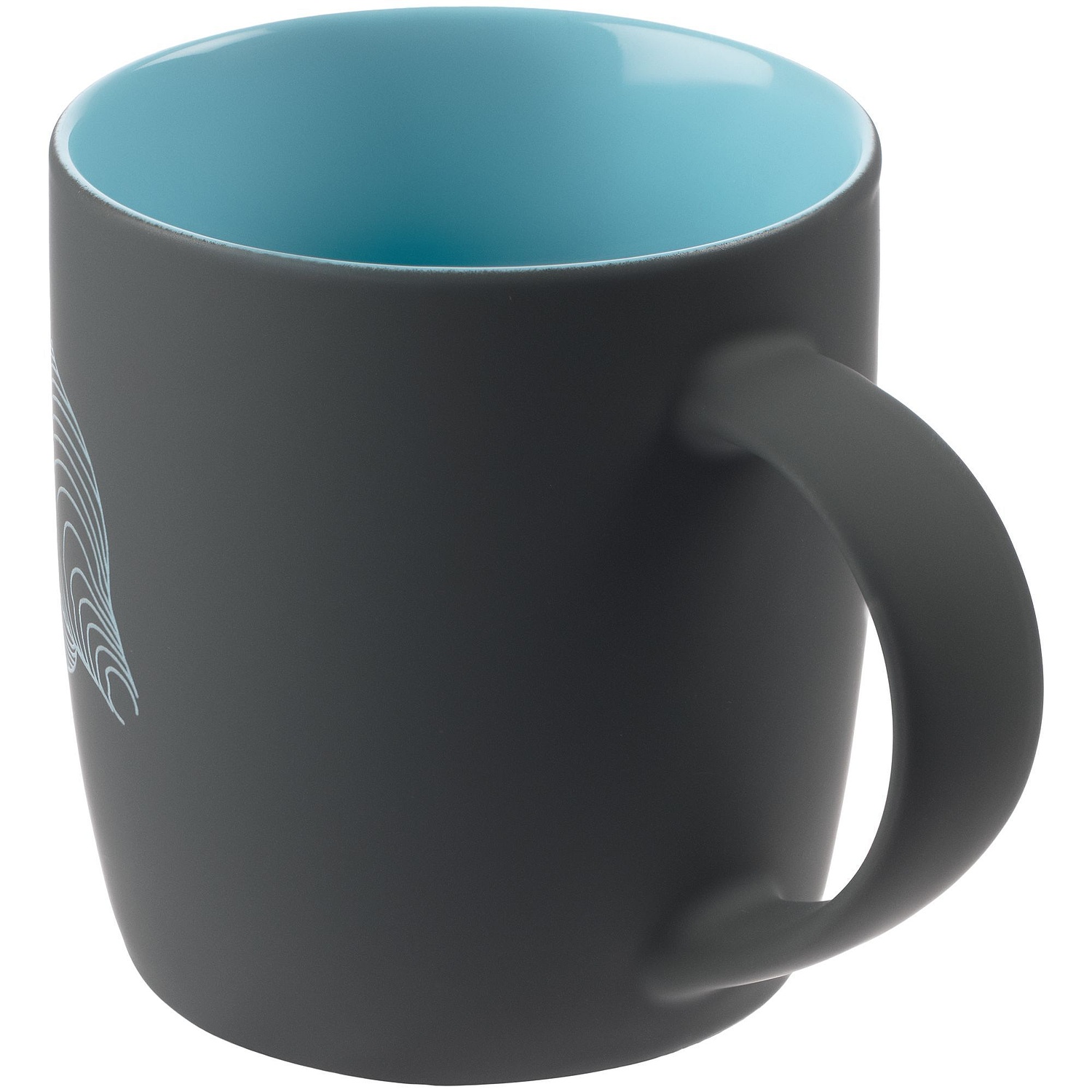 Кружка Surprise Touch с покрытием софт-тач, голубая с логотипом