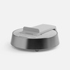 Bluetooth-колонка с беспроводной зарядкой и часами netEnergy, серая с логотипом