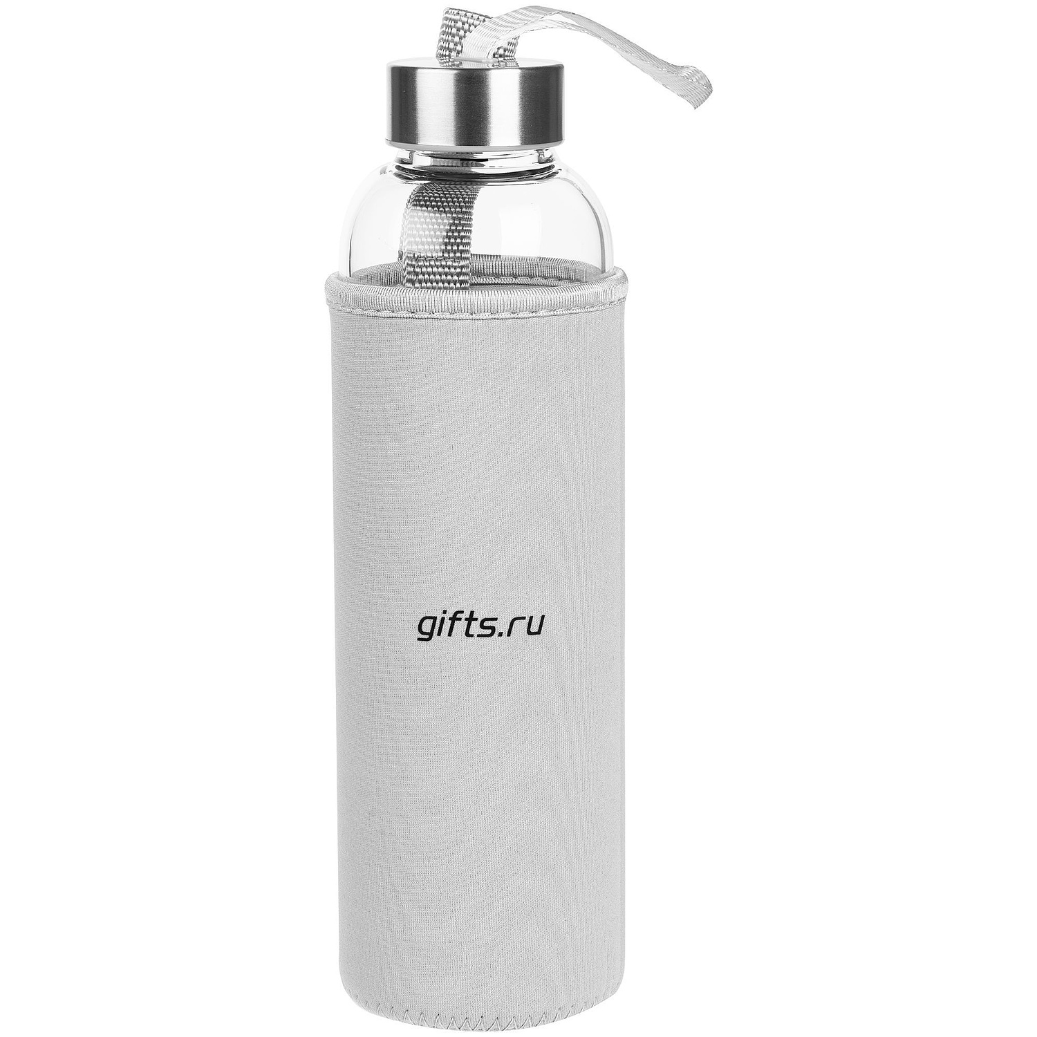 Бутылка для воды Sleeve Ace, серая с логотипом