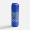 Термостакан X1 с цветной кнопкой, синий с серым с логотипом