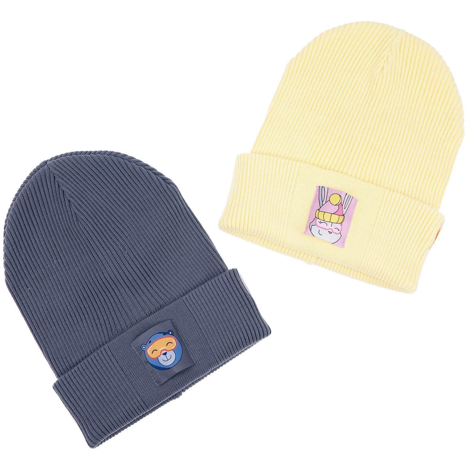 Шапка Real Rib, желтая (нарцисс) с логотипом