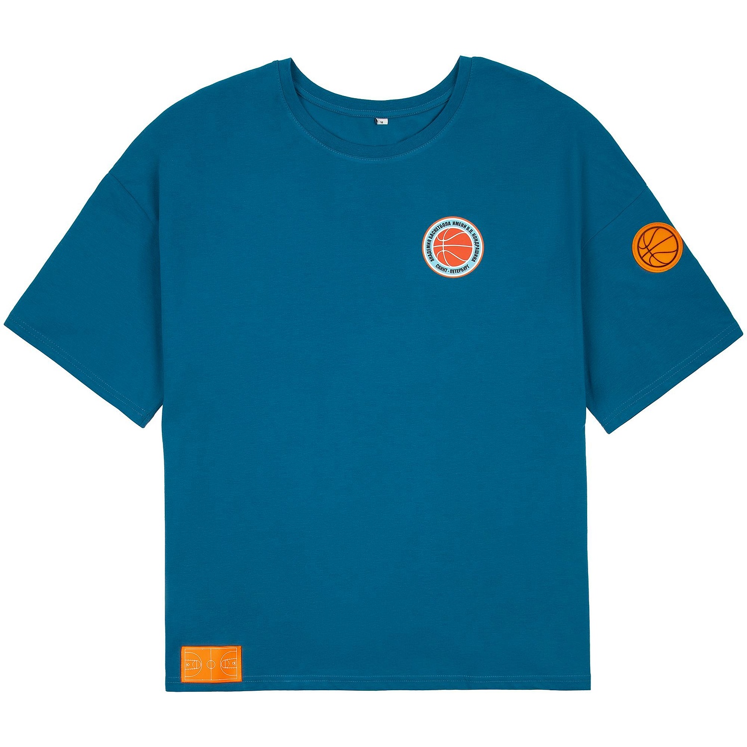 Лейбл из ПВХ Dzeta Round, L оранжевый неон с логотипом