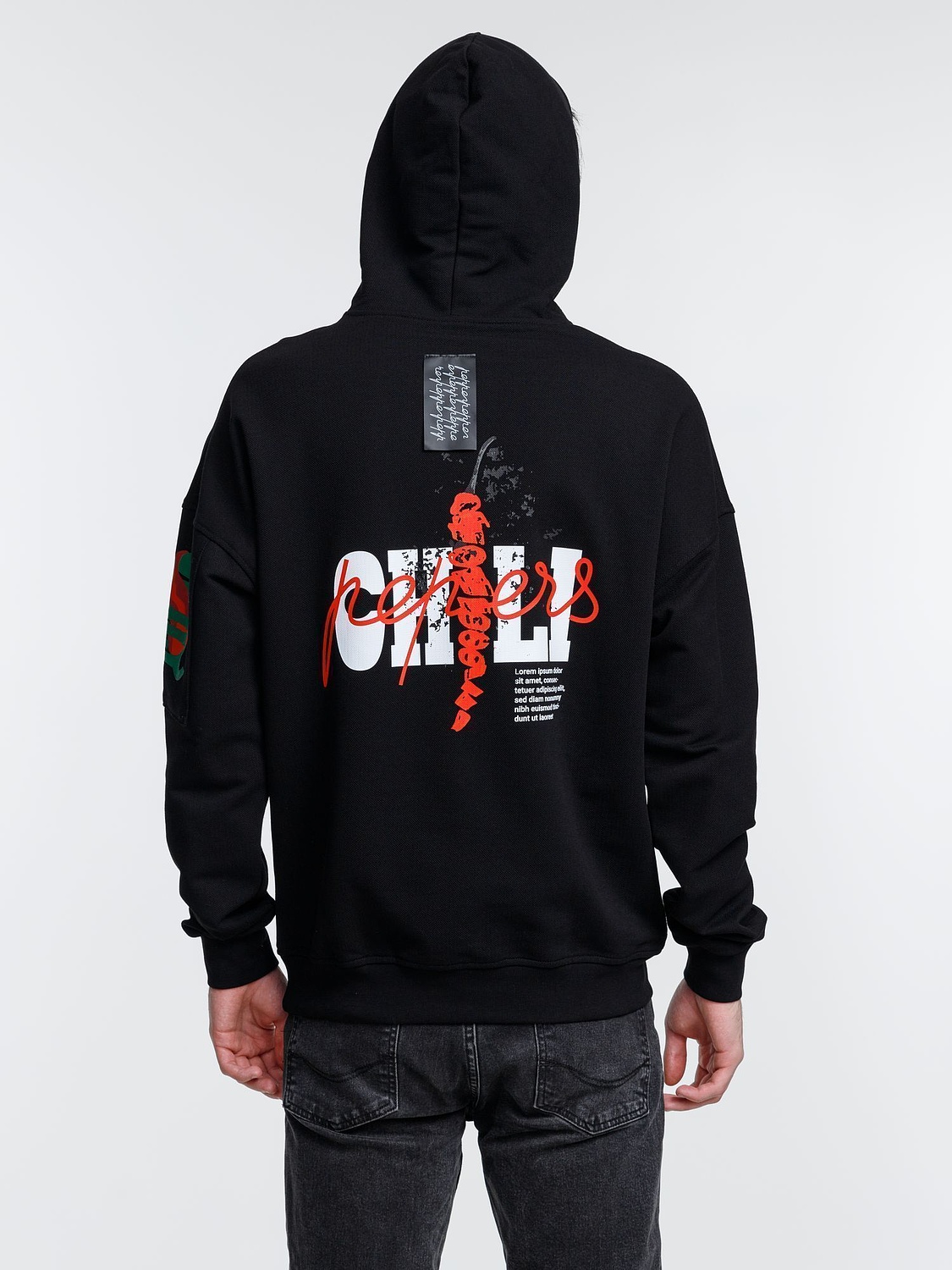 Худи унисекс Hand Some, черное с логотипом