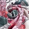 Платок шелковый Delicate, пионы с логотипом