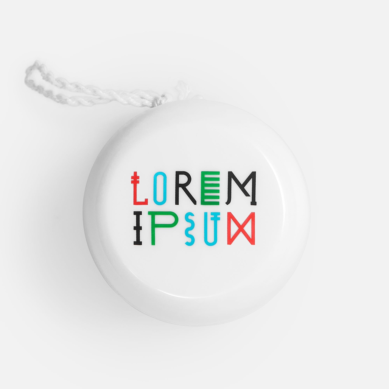 Антистресс-игрушка йо-йо Loopy, белая с логотипом