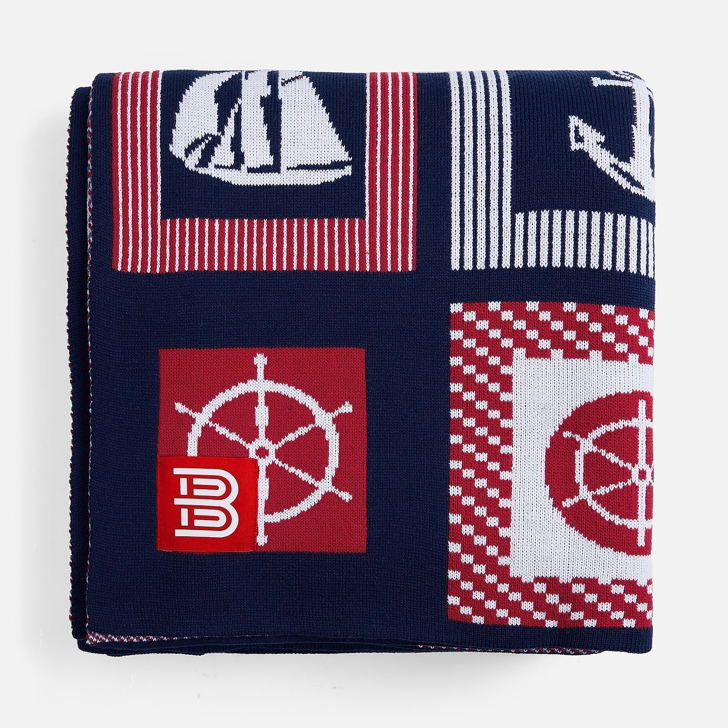 Лейбл тканевый Epsilon, L, красный с логотипом