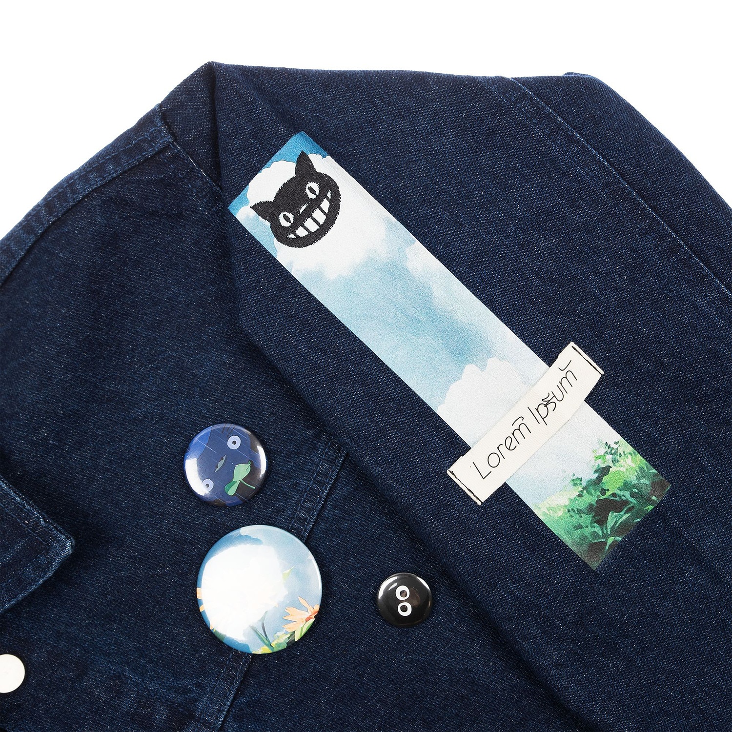 Куртка джинсовая O2, черная с логотипом