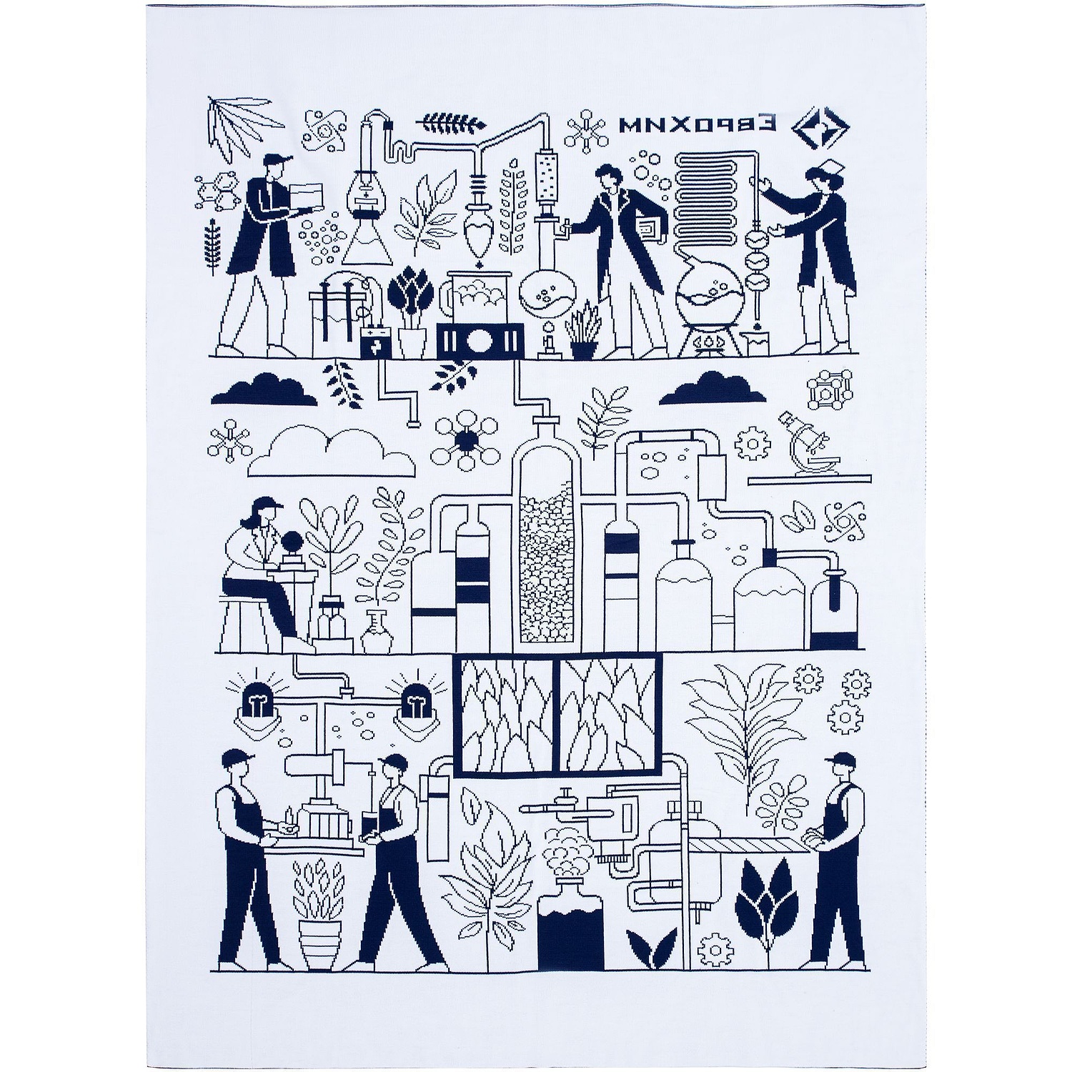 Плед на заказ Tricksy Net, 2 цвета, М, акрил с логотипом