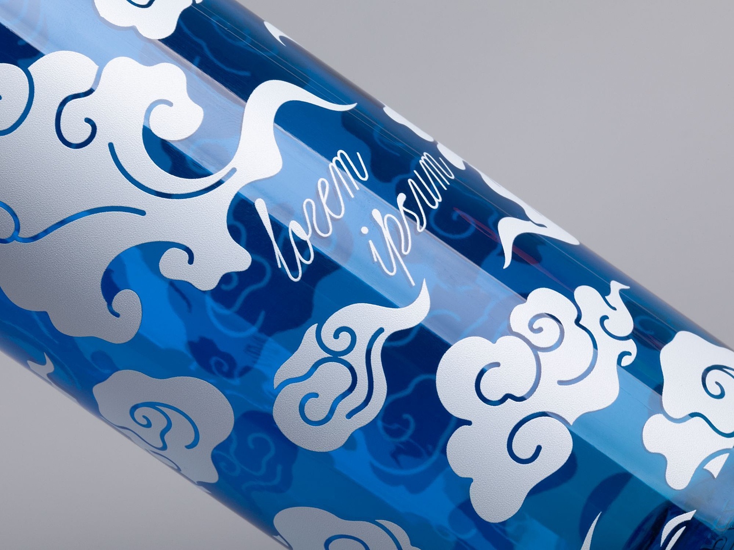 Бутылка для воды Plaske, синяя с логотипом