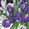 Платок шелковый Delicate, ирисы с логотипом