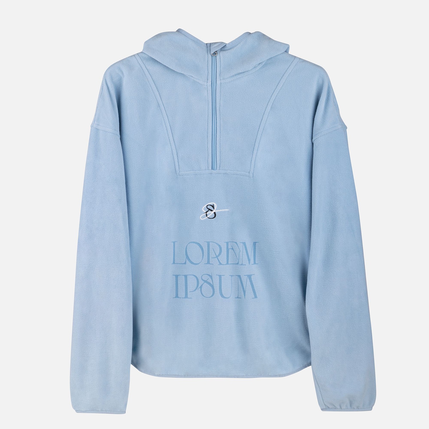 Анорак флисовый унисекс Fliska, голубой с логотипом