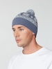 Шапка Elnik, серая с молочно-белым с логотипом